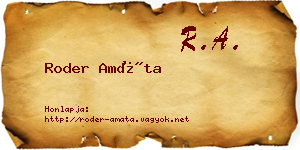 Roder Amáta névjegykártya